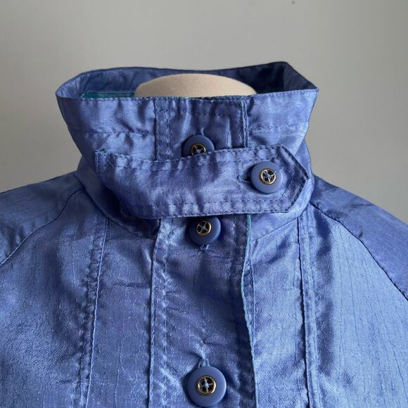 Vintage 80s Mariel Windbreaker Jacket Womens Medium Raincoat Lavender Turquoise - Picture 6 of 13